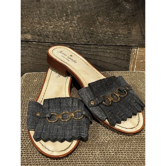 kate spade Shoes - KATE SPADE tasseled‎ Fringe sandals with Gold Accent women's USA 7.5 M